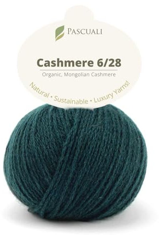 25 g Pascuali Cashmere 6/28 | 100% Kaschmirwolle Bio Kaschmir zum Stricken und Häkeln, Farbe:Seegrün 44