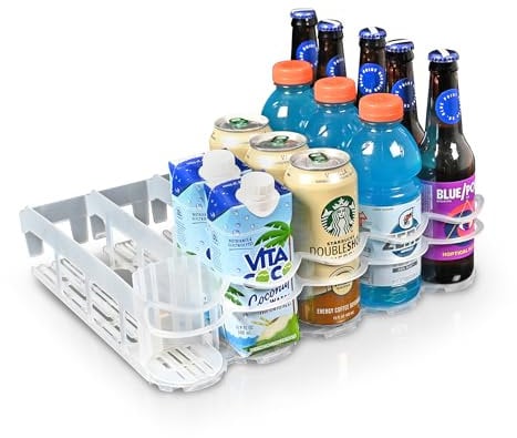 Display Technologies, LLC Fridge-Plus Pusher Glide - 1 paquete de organizador de botellas para nevera o nevera pequeña