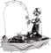 BRUBAKER Schraubenmännchen Angler im Boot - Handarbeit Eisenfigur Metallmännchen Angeln - Metallfigur Geschenkidee für Angler und Fischer