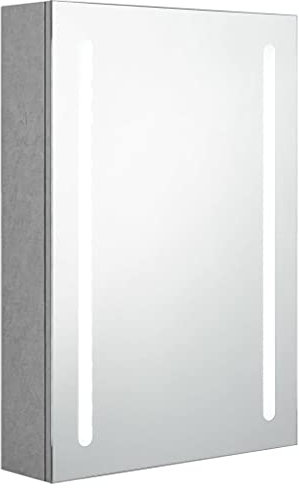 vidaXL LED Bad Spiegelschrank Badezimmerspiegel Badspiegel Spiegel Badschrank Badezimmerschrank Hängeschrank Wandschrank Betongrau 50x13x70cm