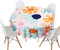 Highdi 3D Blumen Rund Tischdecke Abwaschbar, Wasserdicht Lotuseffekt Antifouling Rund Tischdecken Polyester Tischtuch für Home Küche Dekoration Garten (Rosa Plaid,Durchmesser 200cm)