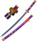 KOGUMA One Piece Roronoa Zoro Cosplay Yama Enma Spade in legno replica puntelli 103,5 cm (viola)