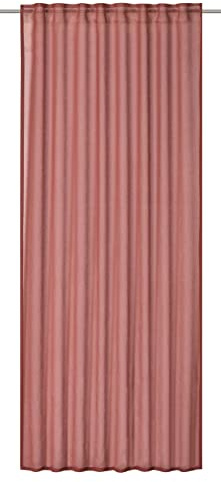 Elbersdrucke Gardine mit verdeckten Schlaufen Air 06 Cognac-rot halbtransparent 255x140cm 201814 Vorhang für das Wohnzimmer Schlafzimmer Küche Flur Kinderzimmer