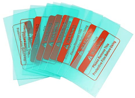 Tiardey 10 Piezas Lente de Casco de Soldadura Placa Protectora Transparente Lente de Repuesto para soldar la lámina Protectora de la Cubierta - 108X50mm