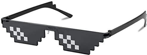 LEEQBCR 1 Stück Mosaikbrille, MLG Shade Glasses Persönlichkeit Pixel Bounce Sonnenbrille für Partyfotografie Schwarz