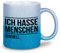 glitzertassen.de® | Ich hasse Menschen | Tasse mit Glitzer | Geschenkidee | Silberblau