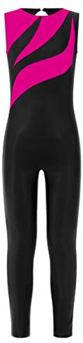 Freebily Mädchen Turnanzug Ganzanzug Gymnastik Tanz Leotard Trikot mit Bein Kinder Ballettkleidung Eislaufen Turnen Ganzkörperanzug B_Hotpink 158-164/13-14 Jahre