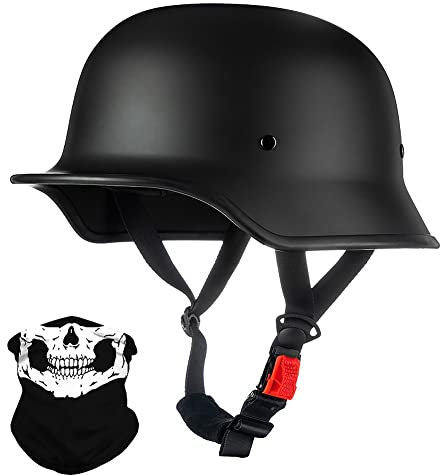 Jethelm Deutsche Motorrad Halbhelme mit ECE, Jethelm Retro, Chopper Helm, Scooter-Helm, Fahrradhelm, für Erwachsene und Jugendliche, Unisex, M~XXL 57~64CM