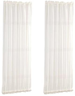 misppro Set di 2 tende bianche per porta francese, pannello oscurante in vetro per la privacy, 63 x 183 cm, poliestere