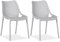 Homestyle4u 2435, Gartenstuhl Grau 2er Set stapelbar wetterfest Gartenmöbel Stühle aus Kunststoff modern