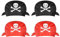 Aomig Pirat Bandana, 2 Stücke Pirat Kapitän, Kopftuch für Pirat Thema Party Halloween und Kinder Party Gefallen (2 Schwarz + 2 Rot)