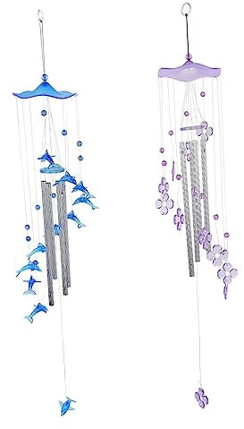 BESPORTBLE 2st Delphin-Blumen-Windspiel Gartendeko Windspiel Delphin Windspiel Windglocke Hängende Dekoration Dekorative Windglocke Für Zuhause Windglocken Baby Haushalt Plastik Die Klingel