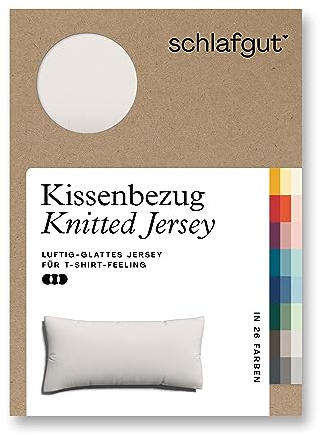 schlafgut Knitted Jersey Kissenbezug 40 x 80 cm Sand Light Uni weicher Premium Kopfkissenbezug einzeln, faltenfrei mit Elasthan | Kopfkissenbezug, Kissenhülle, Sand, Jersey, mit Elasthan, faltenfrei, bügelfrei, OEKO-TEX