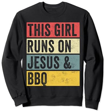 Lustiges BBQ T-Shirt Jesus Hunde und BBQ Grillen Barbecue Beaf Sweatshirt