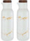 VollfitYYu Lot de 2 distributeurs d'huile en céramique aspect marbre - 380 ml - Distributeur d'huile d'olive - Pour cuisine, restaurant, barbecue - Blanc