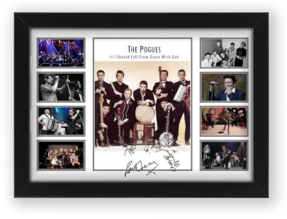 The Pogues Poster mit Autogramm, limitierte Edition, Fan-Geschenk, Sammlerstück, Fanartikel (gerahmt, A3 (30 x 40 cm)