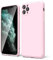 oakxco for iPhone 11 Pro Max Phone Case Liquid Silicone, Thin Slim Soft Rubber Gel TPU Plain Simple Cover for Women Girl Cute, Matte Solid Color, Light Pink