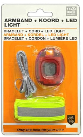 HAC24 Reflektorband mit LED Licht inkl. Batterie Dauerlicht und Blinklicht Joggen Lauflicht Reflektor Sicherheitslicht Sicherheitsband