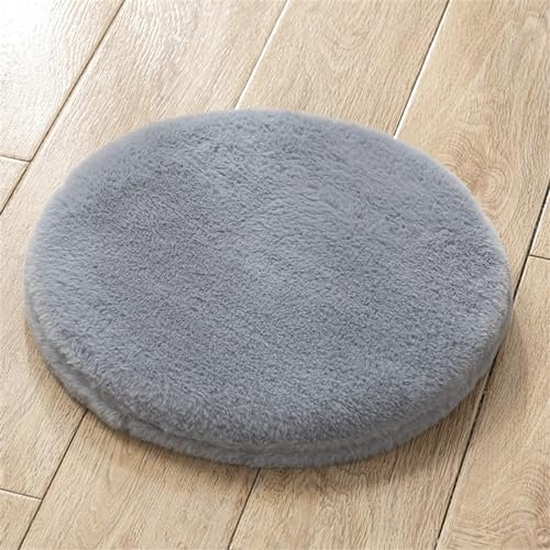 Ueiwffzo Sitzkissen Memory Schaum Rund Stuhlkissen, Plüsch Sitzpolster Sitzauflagen rutschfest Gemütlich Sitzpolster für Tatami Garten Büro (Grau,35 * 35cm)