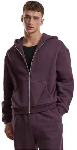 Urban Classics Tb7284-fluffy Zip Hoody Maglia di Tuta, Plumpurple, L Uomo