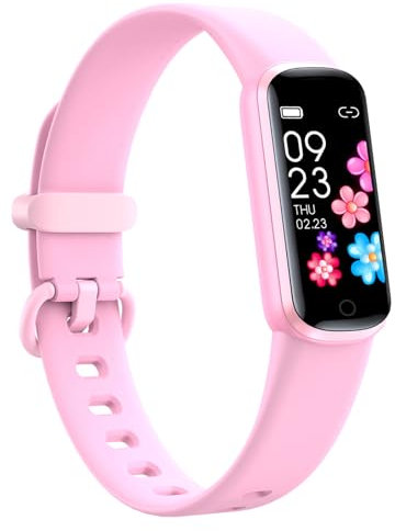 shylad Monitor de fitness para niños, reloj de fitness, resistente al agua, rastreador de actividad con frecuencia cardíaca y monitor de sueño, 11 modos deportivos, grandes regalos para niñas, niños,