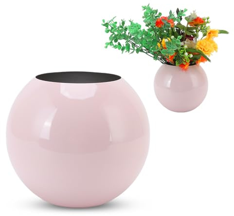 Vase Für Deko, Nordic Style Edelstahl Vasen, Vasen Deko Für Wohnzimmer Blumenarrangement, Dekorative Für Kreativ Einfacher Tisch Getrocknete Blumen, Blumenvase Für Office Table Decoration (Rosa)