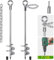 Insaga 2er Zeltheringe, 76cm Zelt Heringe Erdnägel Stabil Lang Erdanker Bodenanker Schraubheringe Zelthaken für Trampolin/Schaukel/Camping/Schuppen/Hund/Carport mit 37cm Fester Kette