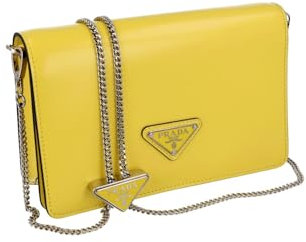 Prada Damen Gelb gebürstetes Spazzolato Leder Schultertasche 1BD307 ZO6 F0ZNZ