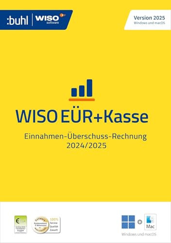 WISO EÜR + Kasse 2025: Einnahmen-Überschuss-Rechnung 2024/2025 für Windows und macOS | Standardverpackung (WISO Software)