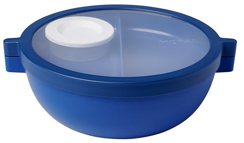 Mepal - Bento Schüssel Vita - Brotdose mit Fächern - Extra Dressing-Deckel & Tablett - Bentobox - Salatbox to-go - 1500 ml - Vivid blue