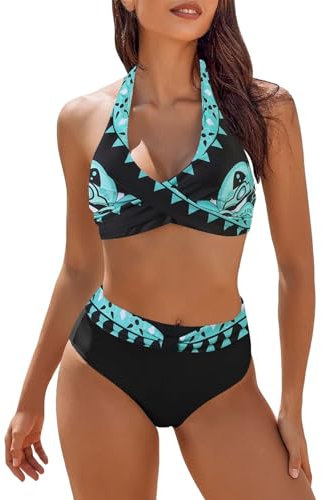 Bikini Donna Brasiliana Taglia Forte Costume Piscina Curvy a Vita Bassa Triangolo Costume Donna Due Pezzi Costumi Mare Imbottito Reggiseno Scollo a V Spiaggia Beachwear Swimwear Bandeau Bikini