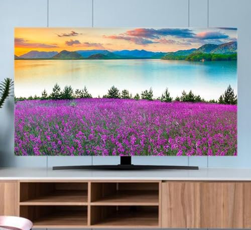 Decoración Vegetal Cubierta Antipolvo para TV 32 A 80 Pulgadas,Universal Fundas para Televisor Cubierta De Televisión,Protector Pantalla De Fundas para LCD LED con Forma Curva V,37-39in