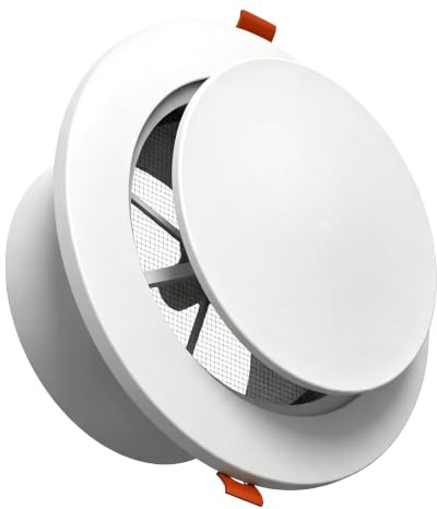 Aygrochy 6 inch Adjustable Air Vent cover, 150mm internal Air Vent cover for wall Closeable Round extractor fan vent cover for Caravans, Cooling and Ventilation Systems.