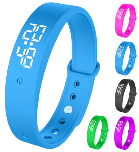 DASIAUTOEM Vibrationswecker Armband für Kinder & Erwachsene, Vibrationsalarm Erinnerung Uhr mit Timer & 10 Alarmen täglich, Trinkerinnerung, Pillenerinnerung,Töpfchentraining (Blau)
