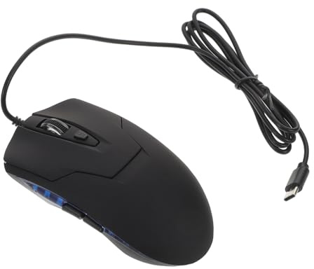 DECORNIJIA 1.5m Mouse Usb c Da Gaming Ergonomico Con Pulsanti e Dpi Regolabili Retroilluminazione Led Blu Click Silenzioso e Cavo Per Laptop