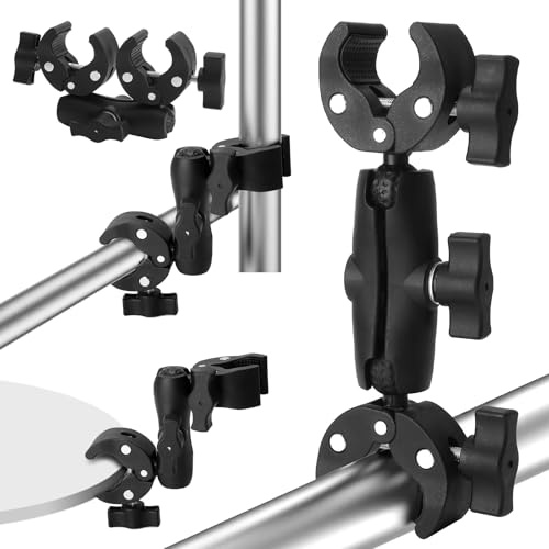 TMZELOA Soporte Manillar Moto cámara Soporte Manillar Soporte Moto Soporte cámara Bicicleta Brazo de extensión 9 Pulgadas, Doble rótula 360°/180°, Abrazadera Manillar 16–40 mm para GoPro MTB