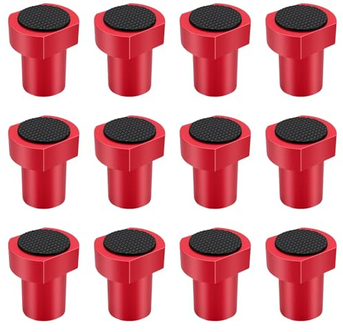 Bankhaken 20mm – 12 Stück Robuste Aluminiumlegierung Klemmen für Hobelbank & Werkbank, Präzisions Spannbacken, Positionierungshilfe & Zubehör für Holzbearbeitung (Rot)
