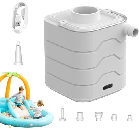 Elektrische Luftpumpe | Deflator Tool mit 6 Düsen - Quick-Fill Luftpumpe - für Outdoor Camping Kissen Boote Schwimmring Couch Pool Schwimmer