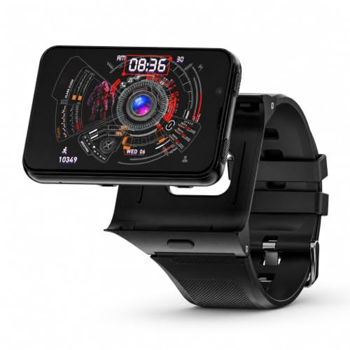 Yanmis 4G-Smartwatch, 6 GB RAM, 128 GB ROM, 2,88-Zoll-HD-Display, Zwei Kameras, 480 X 640, WLAN-Smartwatch, Kleine SIM-Karte, Eigenständiger Anruf, Freisprechen (Black)