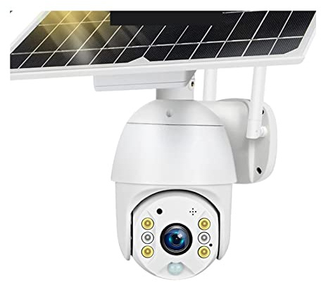 DMETE Caméra de Surveillance 4G extérieure PTZ 1080P caméra sécurité avec Panneau Solaire 8W sans Fil PIR détection Mouvement Couleur Vision Nocturne Ubox Installation Facile