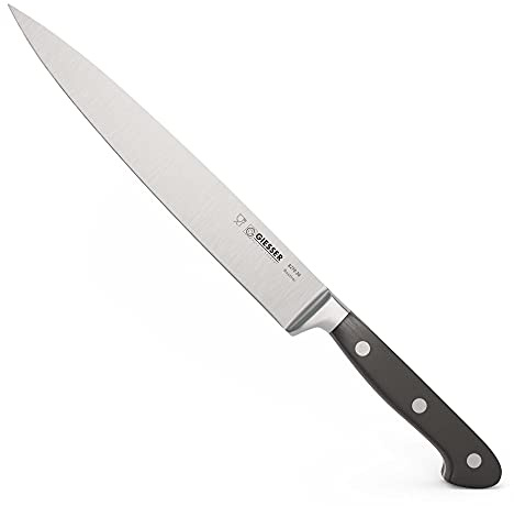 Giesser seit 1776 - Made in Germany - Tranchiermesser geschmiedet schwarz Skyline black, 20 cm, Schinkenmesser genietet, rostfrei, spülmaschinengeeignet