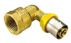 Raccord de gaz incurvé F 20mm x 1/2 pour tuyau multicouche