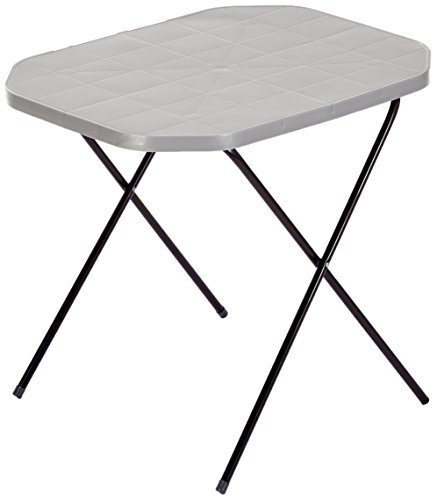Patio Gartentisch klein klappbar 70 x 53 cm Beistelltisch Outdoor rechteckig grau leicht