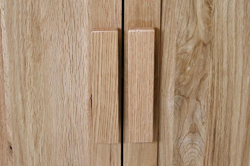 Wooden Door Handles, Solid Oak Bar Handles for Kitchen Cupboard Cabinet & Drawers (8)