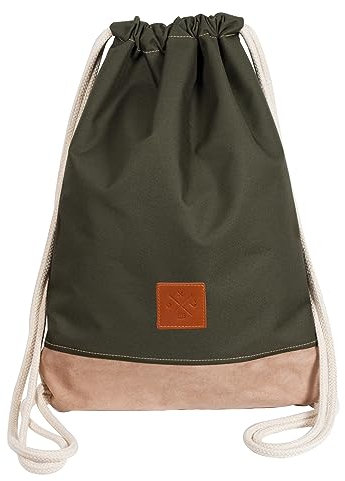 Manufaktur13 Dazzle Wood Sports Bag - Oxford/Alcantara Rucksack, Gym Bag, Turnbeutel, Sportbeutel, Beutel, Tasche, M13