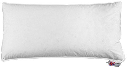 HOMESCAPES Duck Feather Euro Continental Pillow - 40cm x 80cm (16″x32″) Luxury Natural Hypo-Allergenic European Pillows Medium Support 100% Cotton Casing RDS Certified.