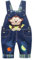 Salopette jeans da bambina, lunghezza regolabile, con animale, coniglio e farfalla, colore: blu Blu 50