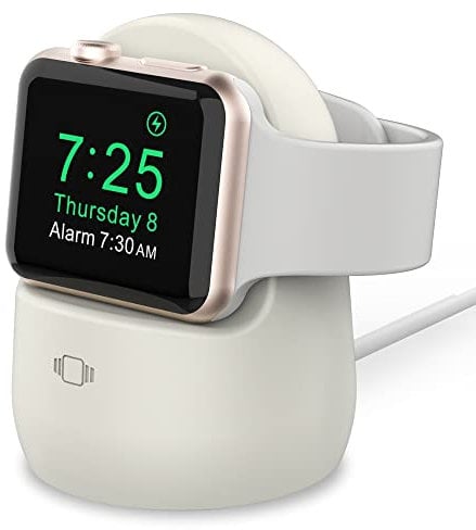 AHASTYLE Ständer für Apple Watch Ladestation [Nachtmodus Kompatibel] Silikon Dock für Apple Watch Ultra 2, Ultra, SE2, SE, Series 10 9 8 7 6 5 4 3 2 1 (49/46/45/44/42/41/40/38mm) (Sternenlicht)