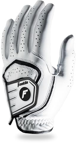 Franklin Sports Golfhandschuh – Pro Golf-Handschuhe – Premium-Leder-Golfhandschuh – maximaler Halt – Weiß – Rechtshänderhandschuh – Erwachsene Medium
