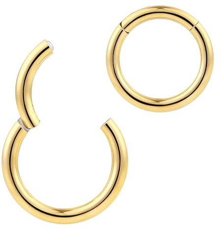 (2,0/18mm) Nasenring Hoop Titan Knorpelohrring Septum Clicker Ring Klappbarer Segmentring Lippenring Conch Daith Helix Rook Tragus Lobe Snug Ear Body Piercing Schmuck